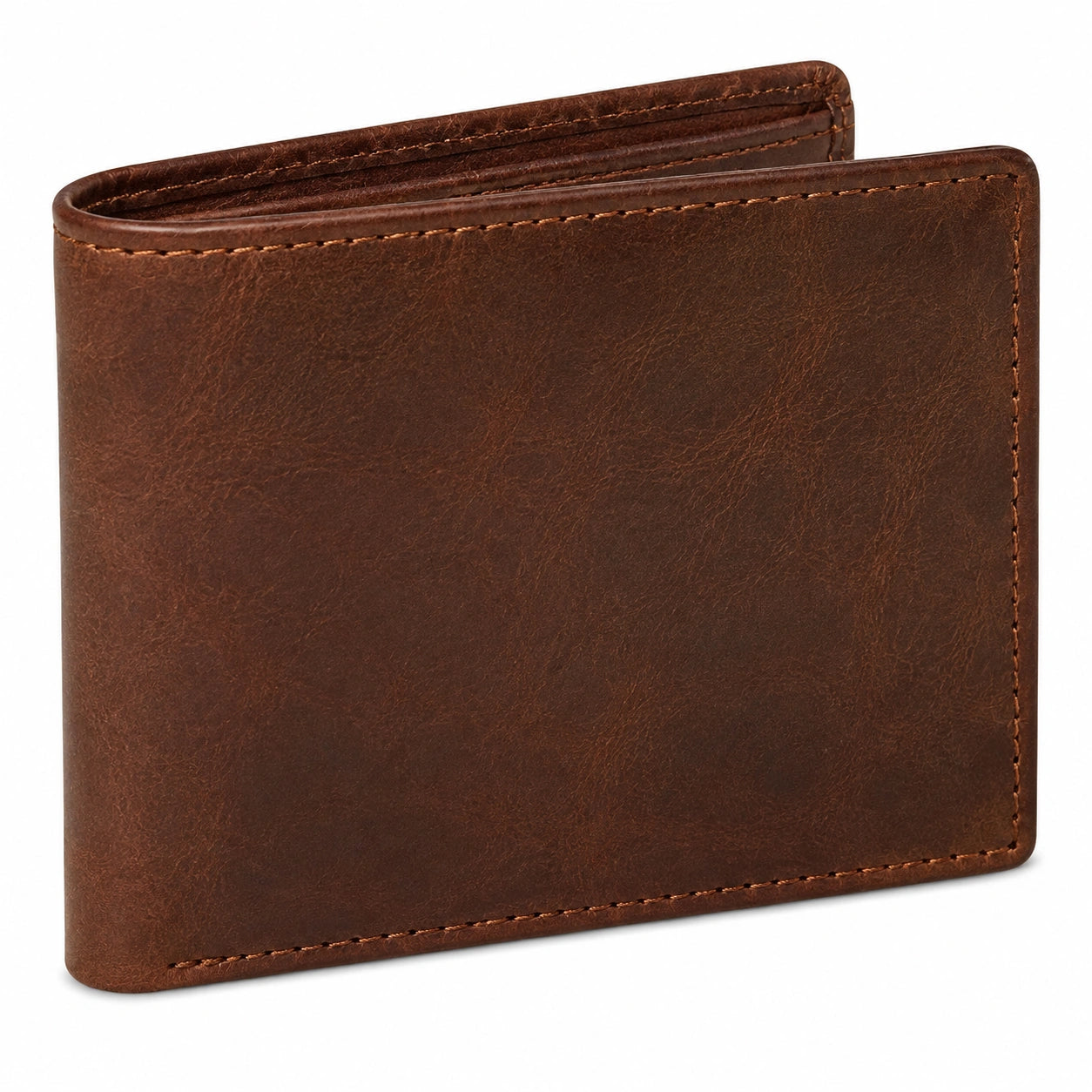 Portefeuille 11.5 x 9.5 cm en cuir marron pliant classique