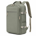 Sac à dos 32 x 16 x 45 cm en tissu synthétique vert avec compartiments zippés