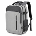 Sac à dos 45 x 30 x 20 cm en tissu synthétique gris pour voyage avec compartiments et sangles de compression