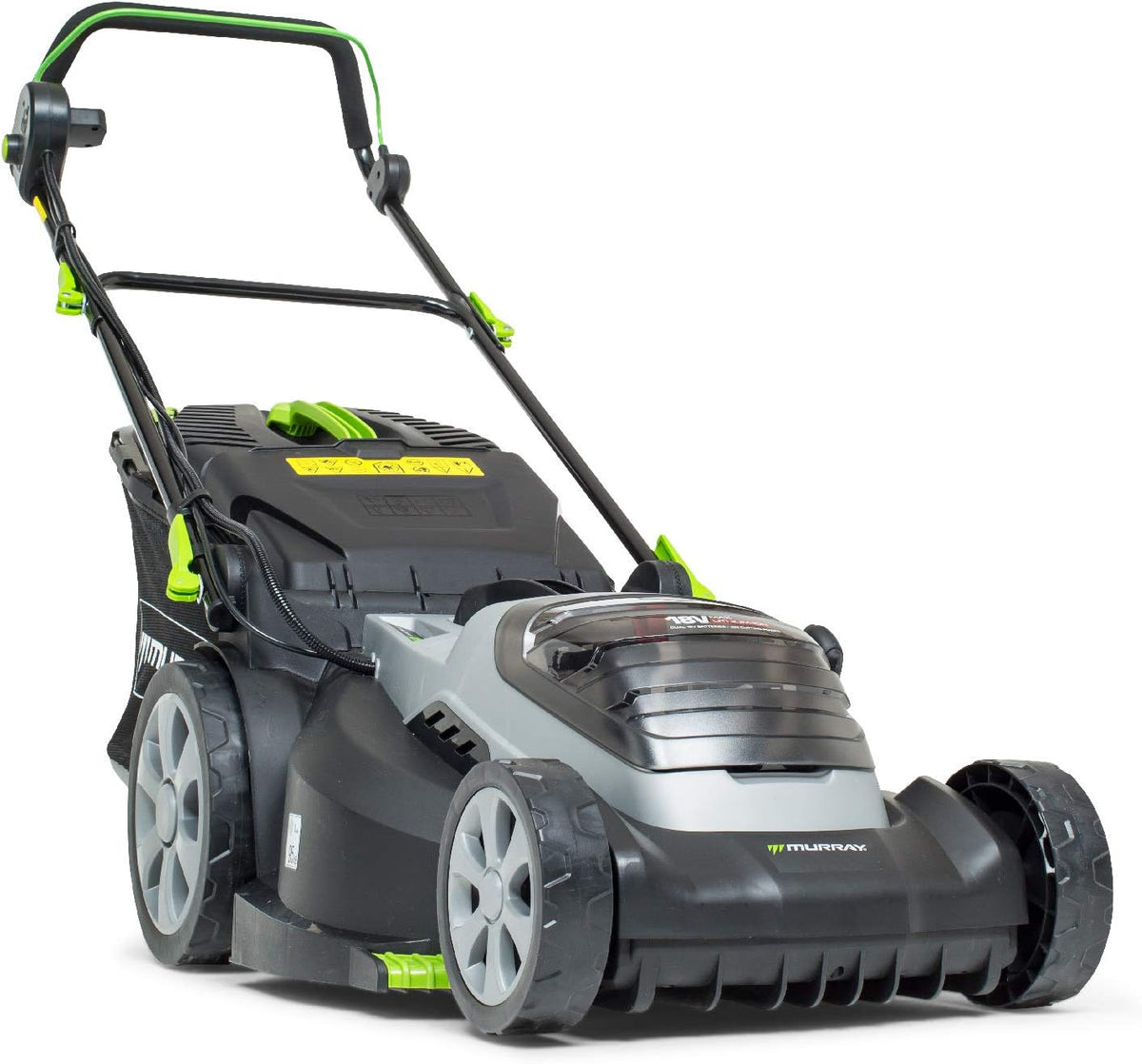 tondeuse à gazon Murray – 2x18 | 36 V, 44 cm – 640 m2 | 5 Ah, Noir/Gris/Vert – V ( ) Lithium-Ion de largeur de coupe IQ18WM44