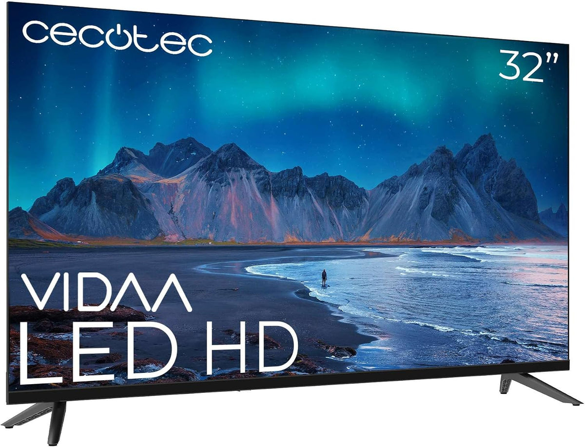 téléviseur Cecotec | 32 Pouces, Noir – Smart TV - TV LED Résolution HD - Série A5 ALH50032. Smart TV VIDAA | système Audio Dolby