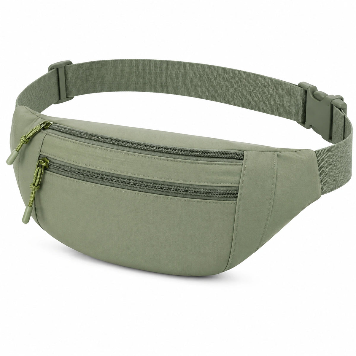 Sac banane 30 x 14 x 8 cm en tissu synthétique vert kaki - rangement urbain réglable
