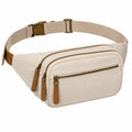 Sac banane 30 x 15 x 8 cm en tissu beige à sangle réglable