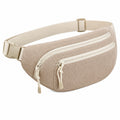 Sac banane 30 x 8 x 15 cm textile velours côtelé beige à double compartiment pour quotidien