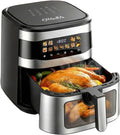 friteuse à air chaud Oyajia – 33,5 × 32,5 × 35,5 cm | argent, 10 l – Noir/Argent | Airfryer XXL Air Fryer, écran LED avec contrôle tactile