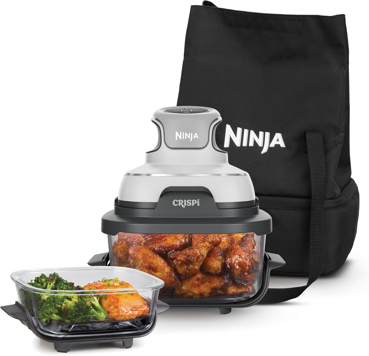 Friteuses à air NINJA | 3,8 l, 1,4 l – 700 W | Gris/Noir, CRISPi Friteuse sans huile portable 4-en-1 – et: frire sans huile