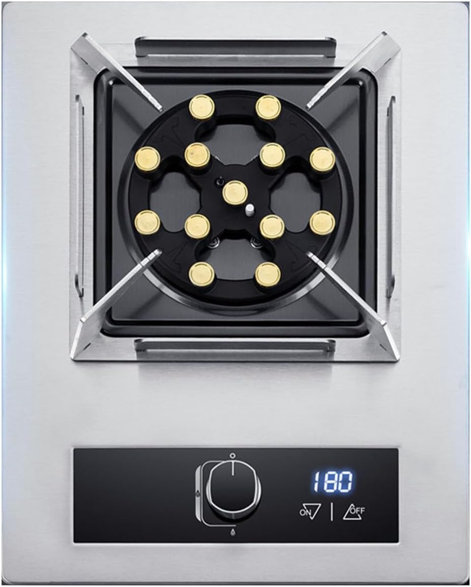 Tables de cuisson BZJPRFC – 5,2 KW | argent, Cuisinière À Gaz Portable 1 Brûleur – Minuterie Feu Élevé De 13 Cavités