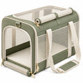 Sac de transport pour animal 50 x 30 x 35 cm en tissu vert pliable et ventilé