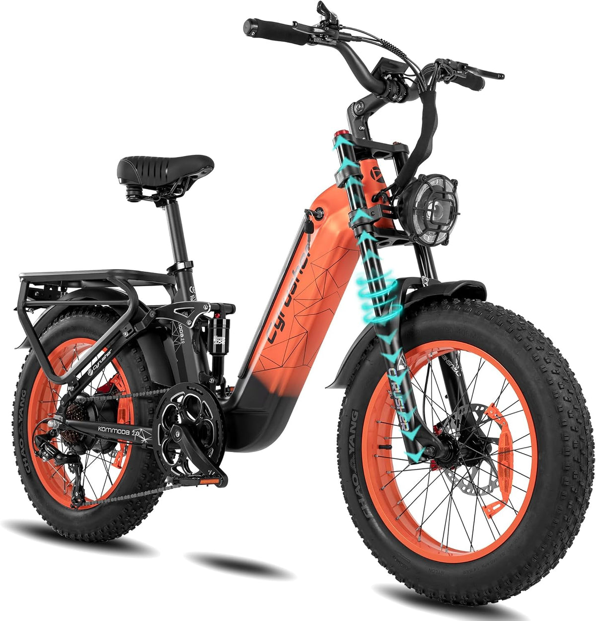 Vélos électriques Extrbici – 20Pouces | 250 W, 48 V – 20 Ah | Noir/Orange, Vélo Électrique en Aluminium Kommoda3.0