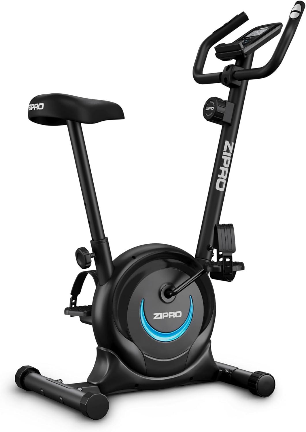 Cardio-training ZIPRO – Noir/Bleu | Vélo d'Appartement Adulte avec Résistance Magnétique à 8 Niveaux, Écran LCD