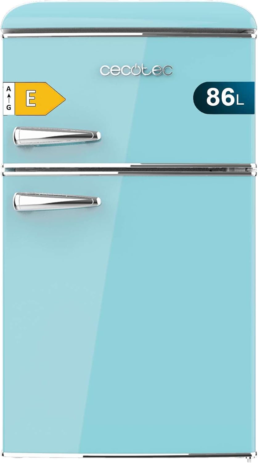 mini réfrigérateur Cecotec – frigo | 86 L, 89,3 cm – 48,7 cm | Bleu, 2 Portes Retro Bolero CoolMarket 2D Origin 86 Blue E