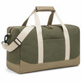 Sac de voyage 45 x 25 x 30 cm en toile vert kaki et beige avec bandoulière réglable