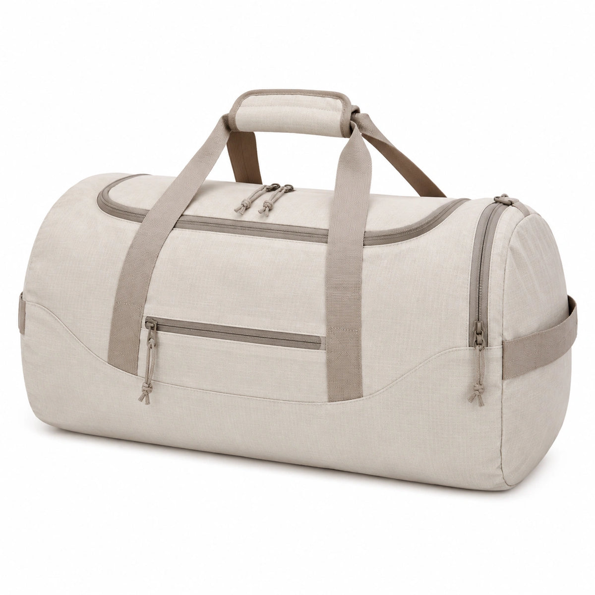Sac de voyage 50 x 25 x 25 cm en textile beige à compartiments zippés