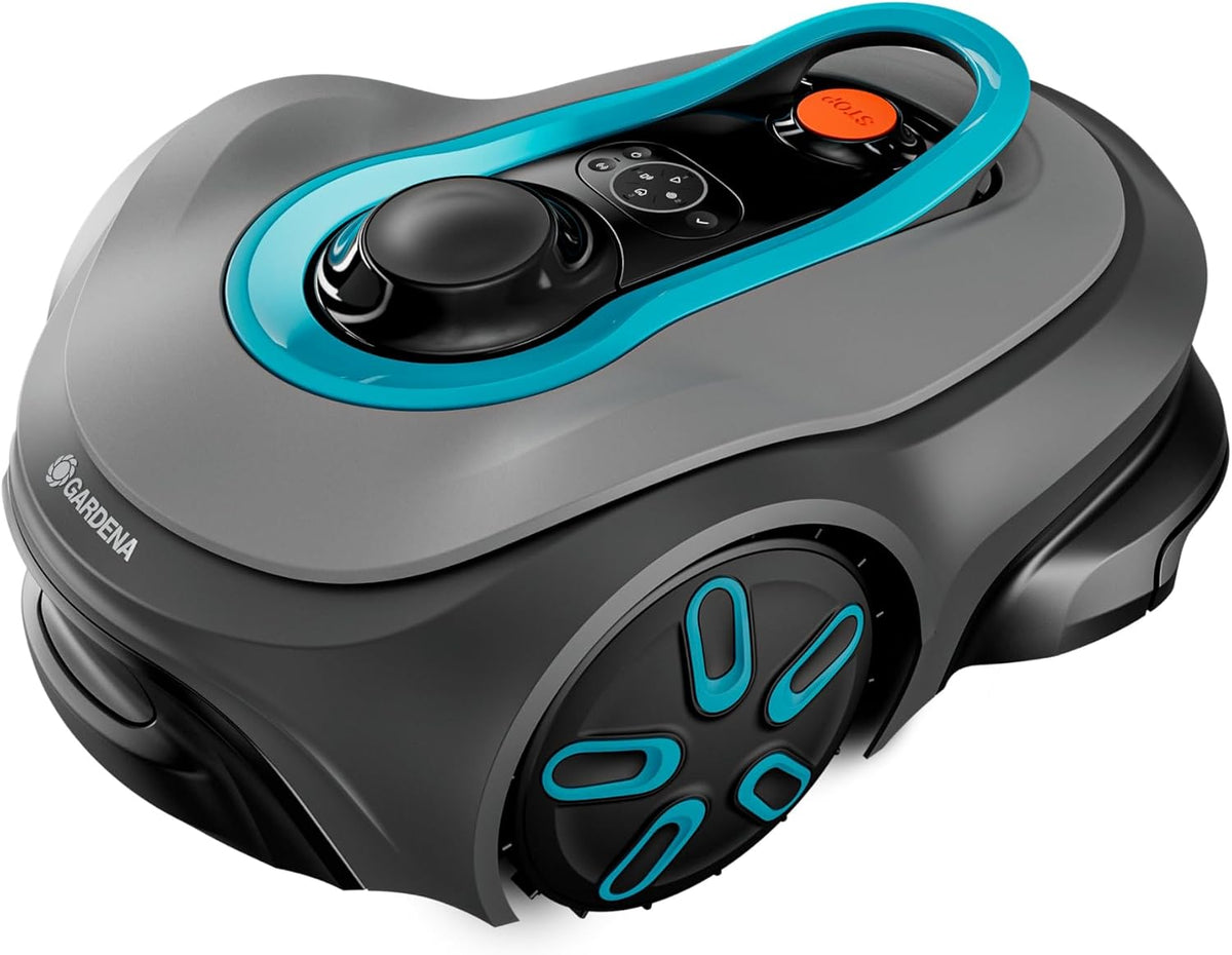Tondeuses robot Gardena – 600 m | Gris/Bleu/Noir, Smart SILENO Free Set ² Robot Tondeuse – sans Fil | pelouses jusqu'à ²
