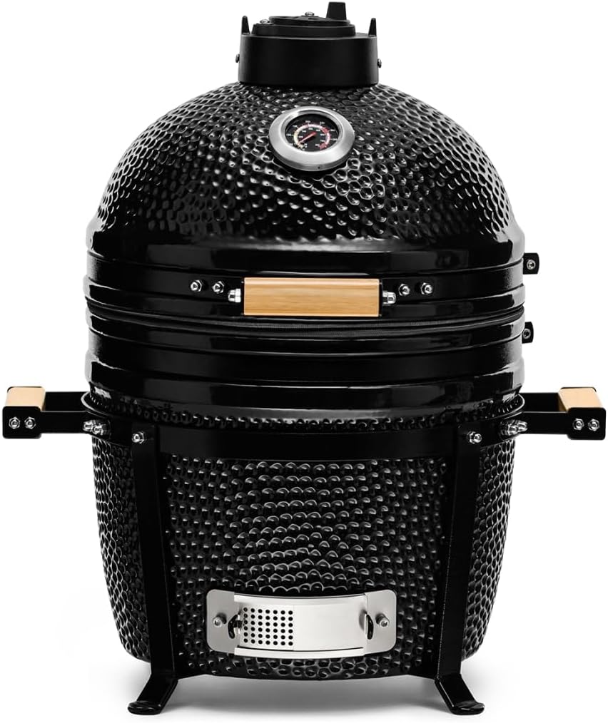 barbecue à charbon Kamado BONO – 40 cm | Noir