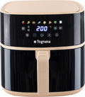 friteuse à air chaud Tognana – air fryer | 8 L, Noir/Champagne – Friteuse à air | Plastique-Acier Inoxydable, Champagne