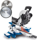 Scheppach Outillage électroportatif, 2000 W – 255 mm | 340 mm, 90 mm – Argent/Noir/Bleu | Scie à onglets avec démarrage progressif & laser HM254