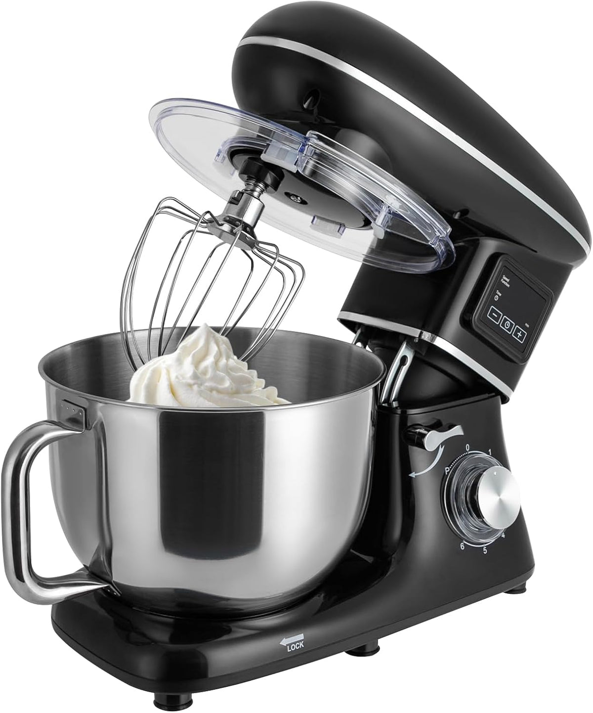 robot de cuisine Hurrylying | SM-1505HL, 38,9 x 23,8 x 33,6 cm / 15,31 x 9,37 x 13,23 pouces – 6,2 l / 6,5 Qt | 1500 W, AC 220-240 V 50-60 Hz – noir
