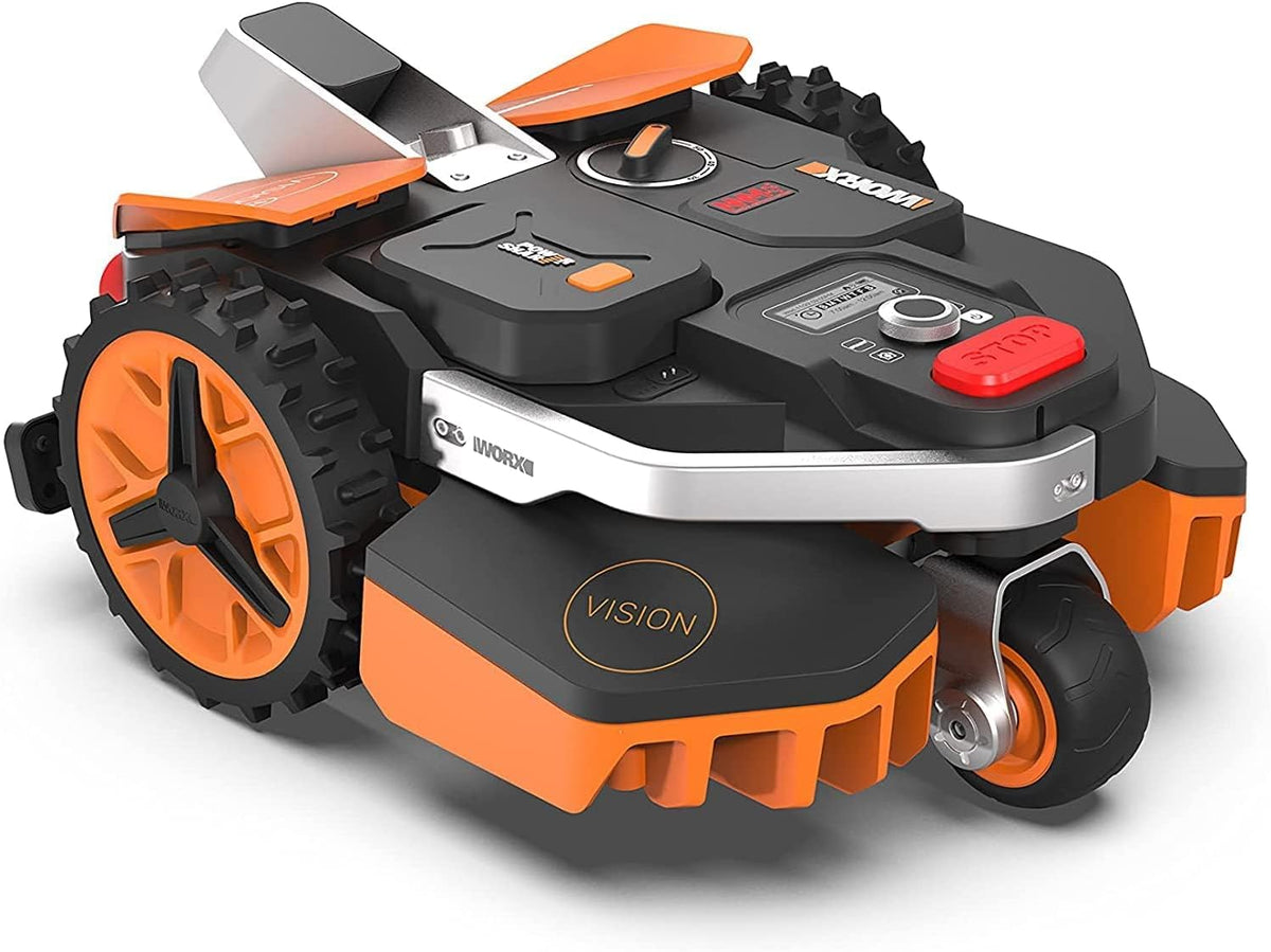 Tondeuses robot WORX – 600 m | 700 m, Noir/Orange – LANDROID Vision WR206E.1 | Robot Tondeuse sans Fil périphérique ² Surf.Max ²
