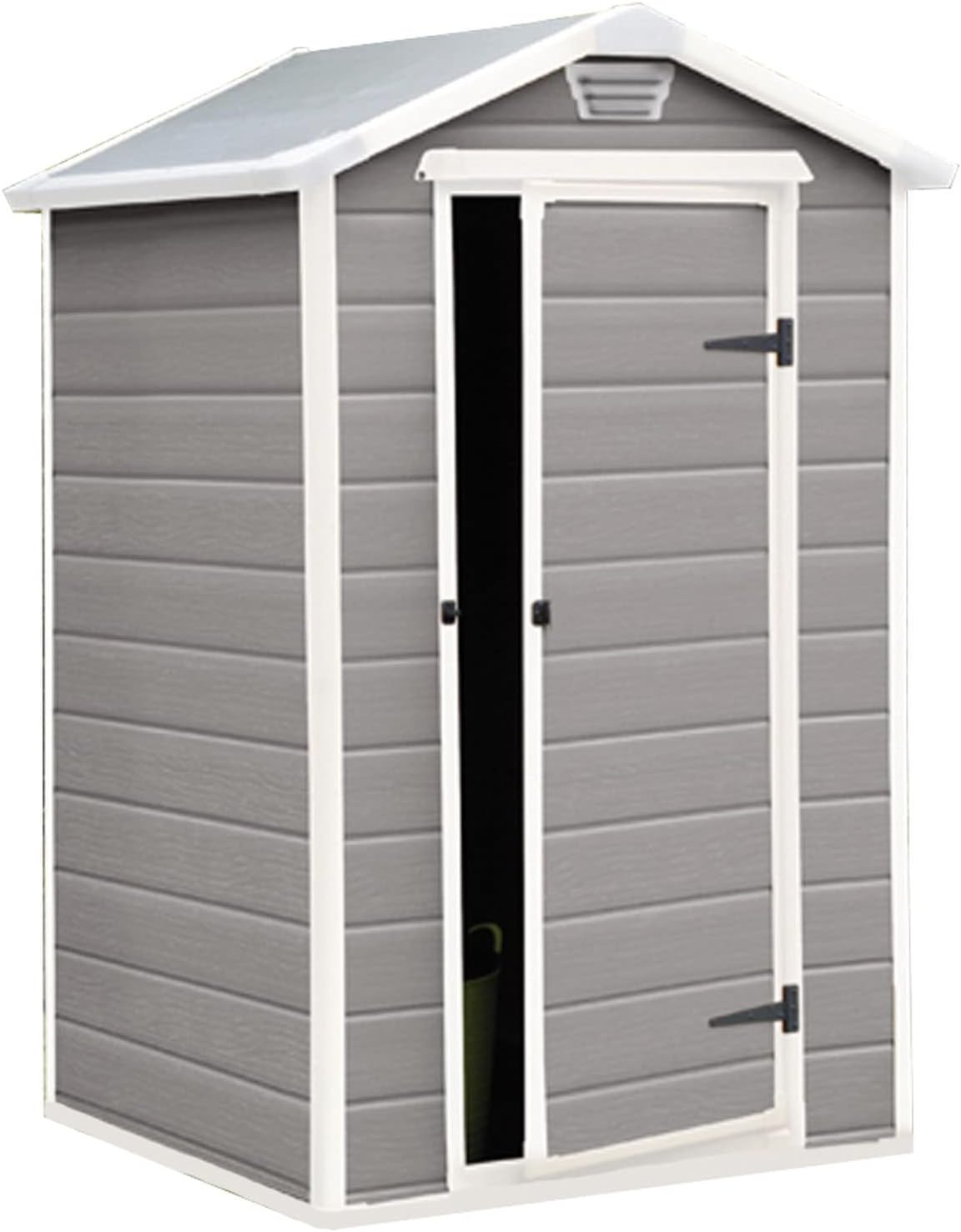 FRANKYSTAR Abris de jardin, 128 x 94 cm – Gris/Blanc | KETER MANOR - Abri de jardin en résine