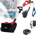 fraise à neige WaaYb – 33 cm | Rouge/Noir/Bleu, Souffleuse à Neige électrique – Pelle de déneigement alimentée par Batterie