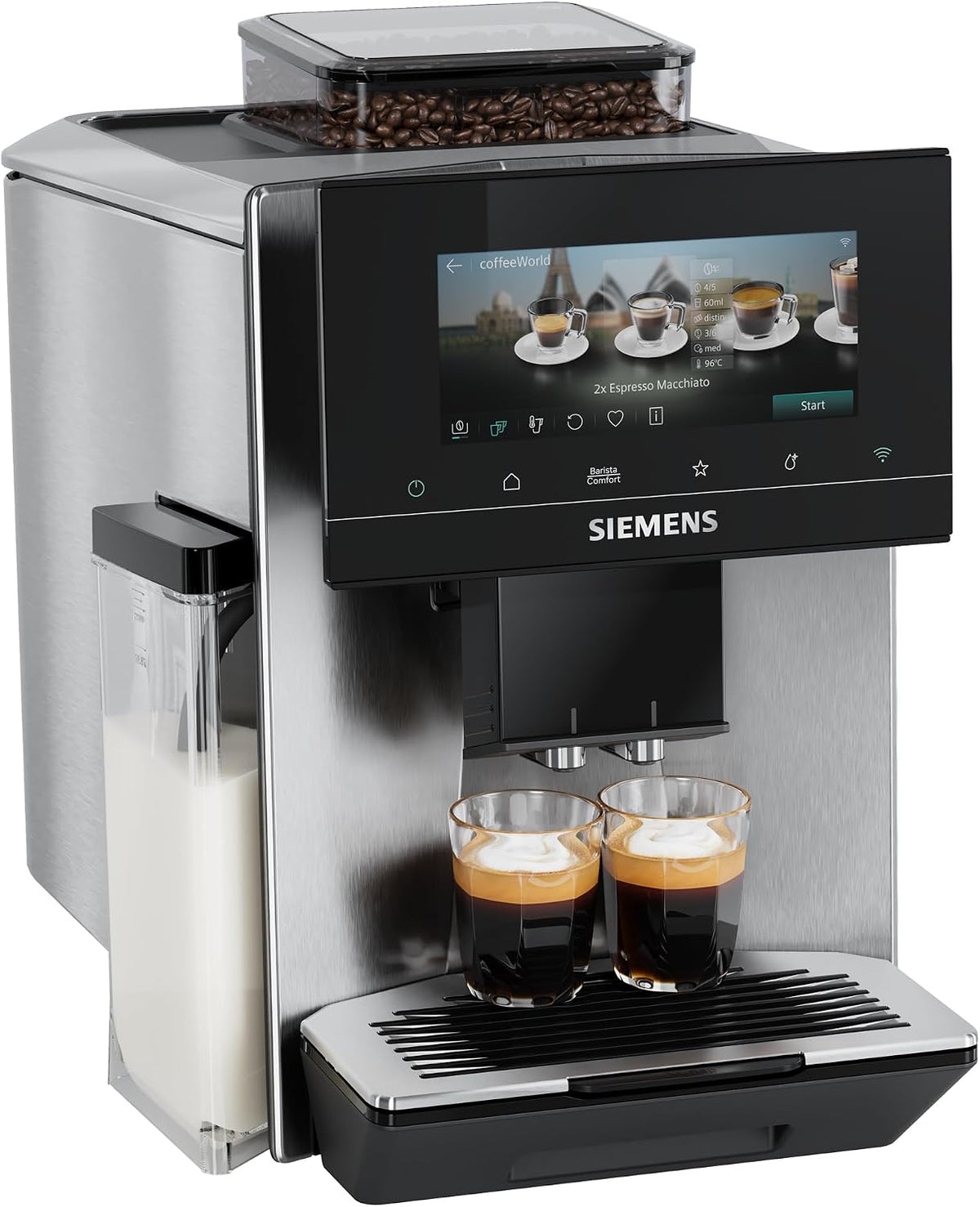 machine à café SIEMENS | cafetière, Inox/Noir – Machine expresso entièrement automatique | EQ900 iAroma, réglages personnalisés
