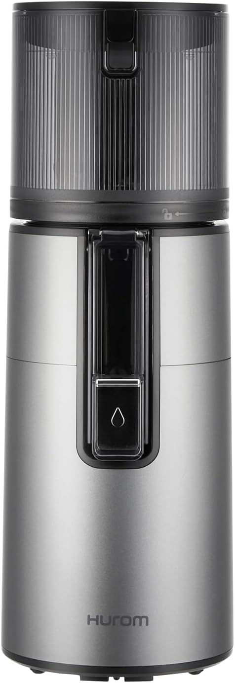 centrifugeuse Hurom | 2 L, 550 ml – Gris Titane | Extracteur de Jus Fruits et Légumes H400, Extracteur de Jus Silencieux et Facile à Nettoyer