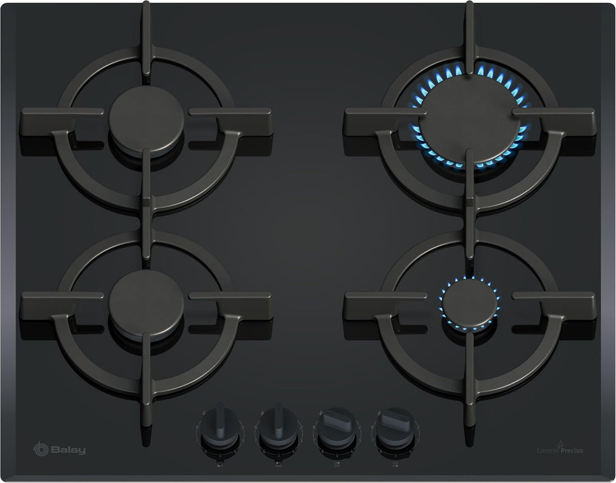 Tables de cuisson Balay Electrodomésticos | 4,5 cm de haut, 60 cm de large et 52 cm de profondeur – 60 cm | Noir, Balay 3ETG664RB Plaque à gaz