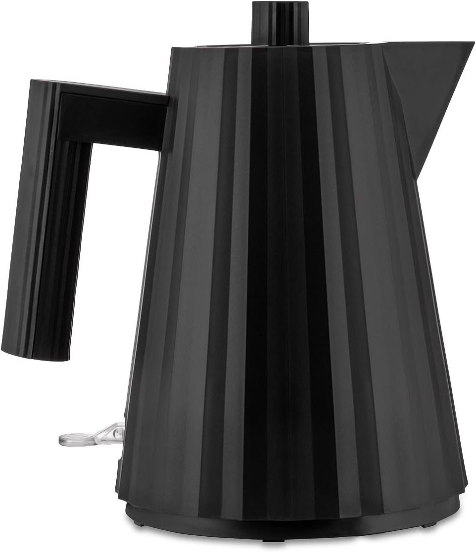 Alessi Bouilloires et distributeurs d'eau chaude, 2400 W – 100 cl | résine thermoplastique, Noir – Plissé MDL06/1 B - Bouilloire Électrique Design