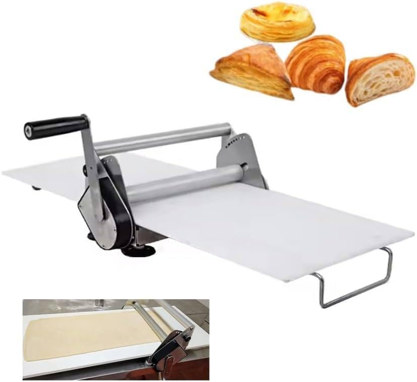 Machines à pâtes manuelles MANYOUYOU | 25 mm, 40 cm – Argent/Blanc | Machine à Laminer La Pâte Manuelle, Folding Dough Sheeter