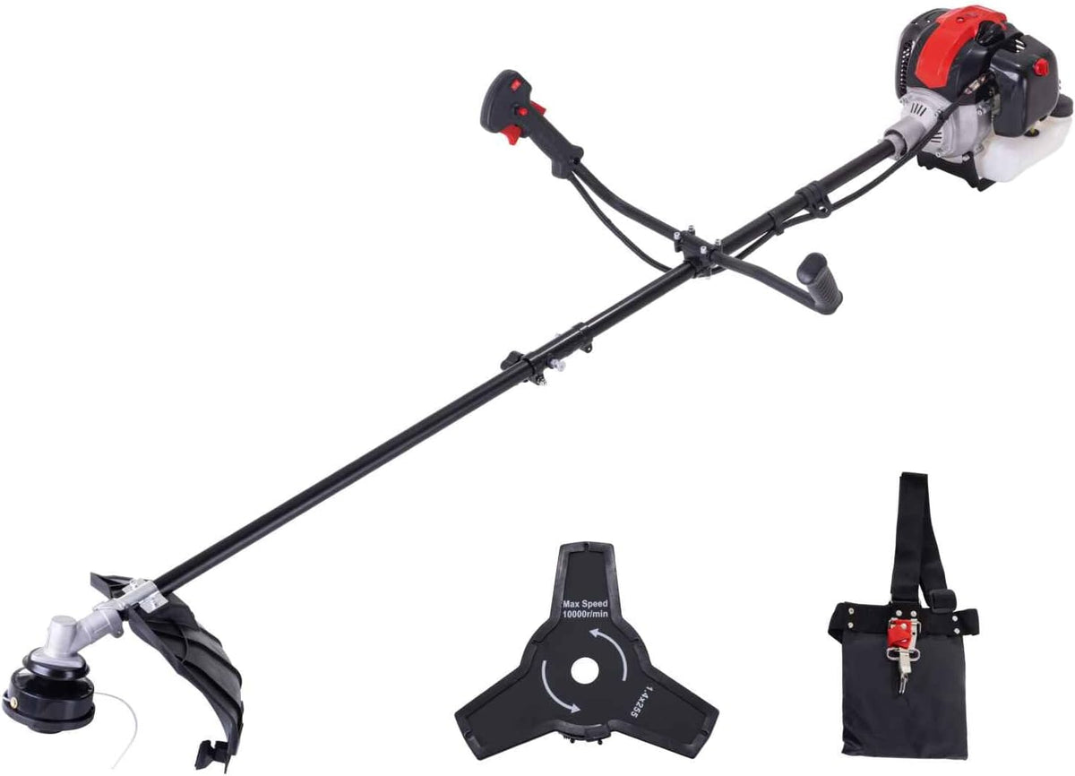 débroussailleuse Scheppach – 255 mm | 52 cm, Noir/Rouge – 2 en 1 Thermique PBC520 - Largeur de Coupe 430/ - Moteur 2 Temps - 1