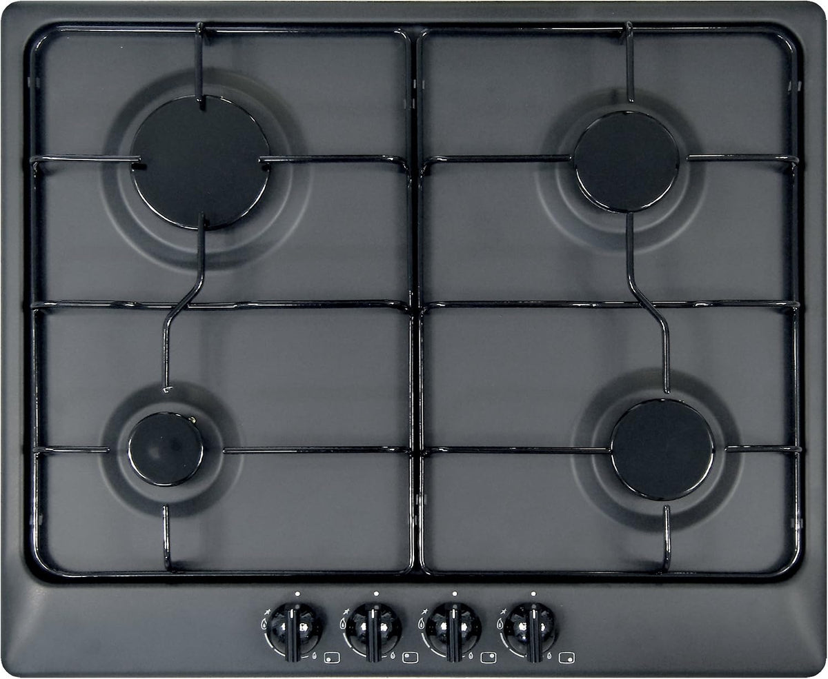 table de cuisson Plados, 600 x 510 mm – 60 cm | noir mat, Plaque de cuisson STAR60 à gaz encastré 4 brûleurs