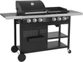 plancha Happy Garden | 18 kW, Noir/Argent – Barbecue duo au gaz VESUVIO - 3 brûleurs + 3 brûleurs