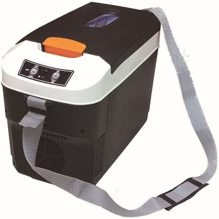 YADLCR glacière, frigo – 10 L | 12 V, 240 V – Noir/Blanc/Orange | Mini Réfrigérateur Maintien au Chaud ou Refroidissement