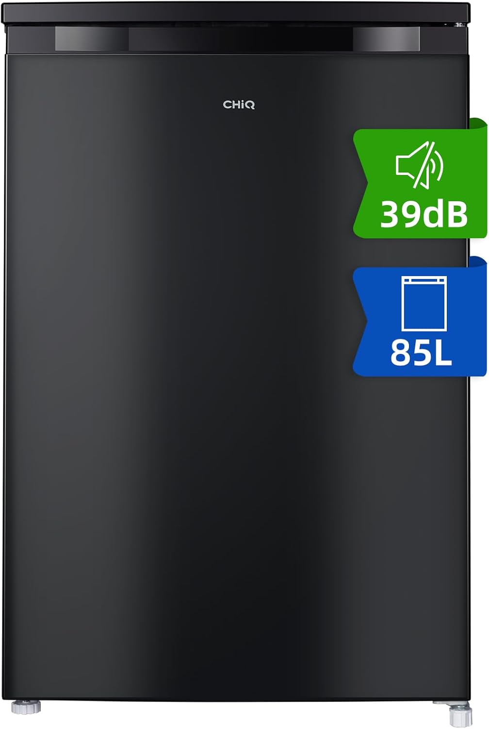 armoire CHIQ – 39 dB max | 85 L, Noir – Congélateur | Mini congélateur à porte, Porte réversible – Thermostat réglable