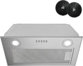 FIREGAS hotte aspirante, 52 cm – 590 m | Argent, Encastrable Inox – Débit d'Air Puissant ³/h | 2 Eclairage à LED