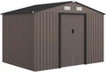 Abris de jardin Outsunny – 5,4 m | 277 x 195 x 192 cm, Marron/Noir – Abri de jardin en acier galvanisé XXL ² avec kit de fondation