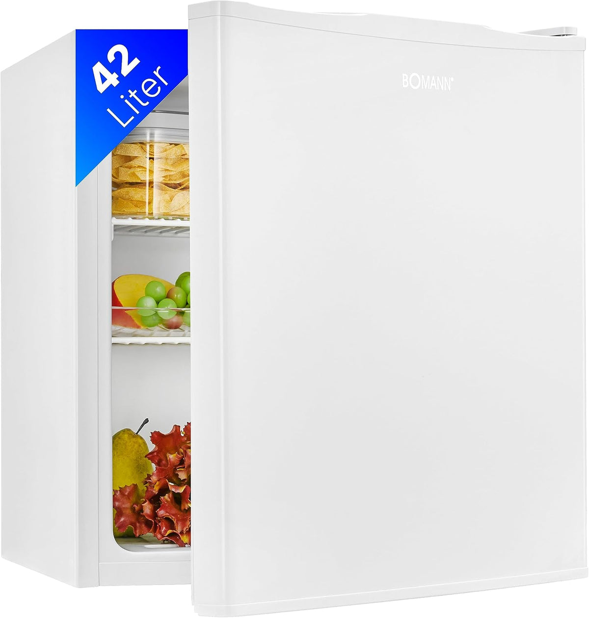 réfrigérateur Bomann – frigo | 42 L, Blanc – Butée de porte à droite | Réversible