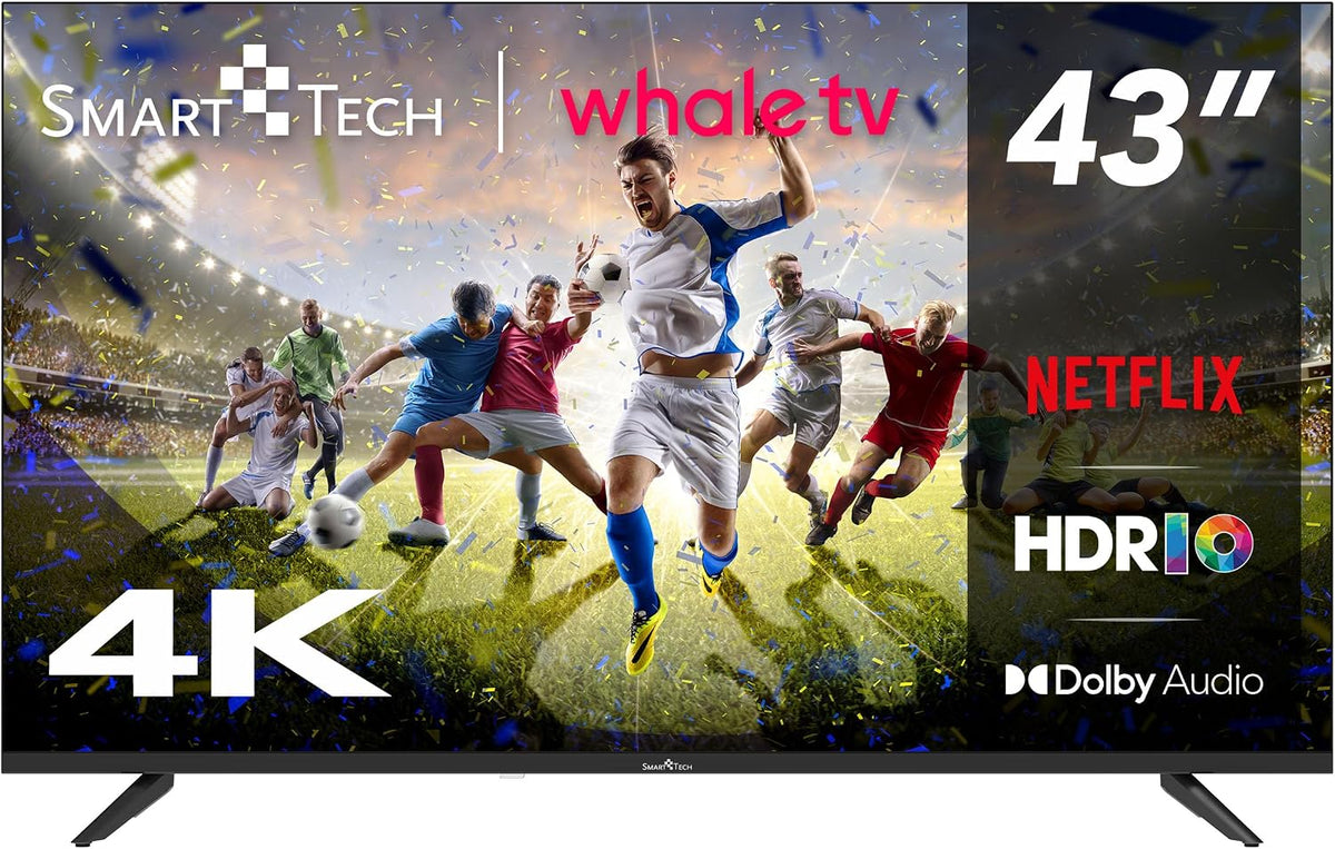 téléviseur Smart Tech | 108 cm, Noir – TV LED 4K UHD 43' ( ) Smart TV Whale OS-43UH02 V- Molotov | Prime Video