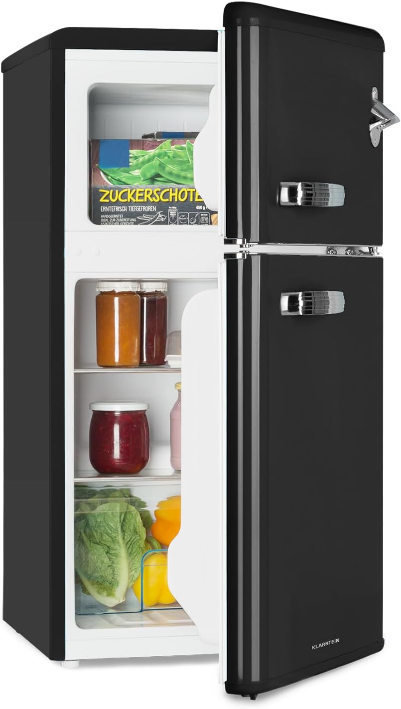 réfrigérateur KLARSTEIN | frigo, 61 L – 25 L | 40 DB, Noir – Irene - combiné -congélateur | congélateur, Silencieux – 2 Niveaux de Refroidissement