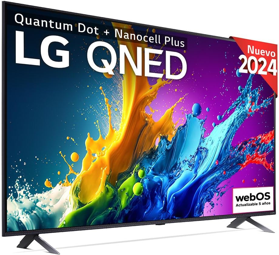téléviseur LG – S9912107 | 27 x 131 x 91 centimètres, 126 cm – multicolore | TV QNED 50QNED80 4K UHD 2024 Noir et Bleu