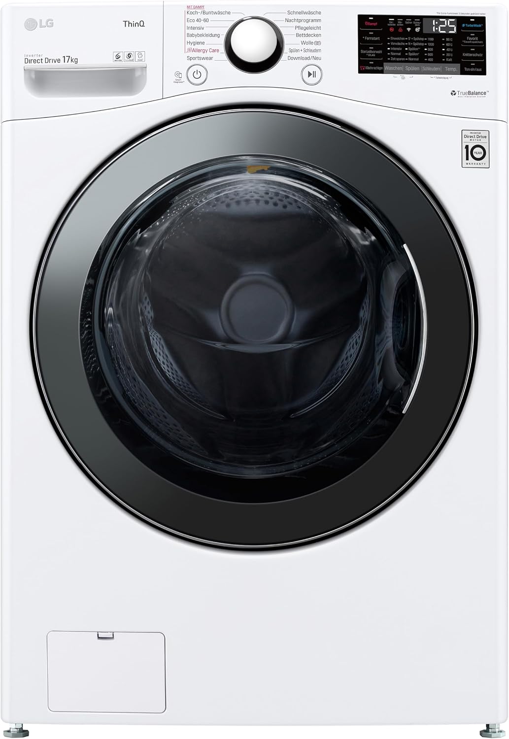 lave-linge LG | 17 kg, 1060 tr/min – Blanc/Noir | F11WM17TS2 Machine à laver Charge avant E Blanc