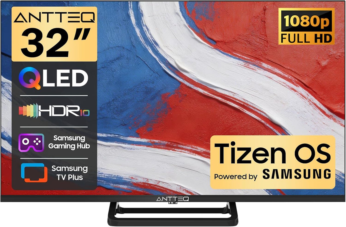 Antteq téléviseur, TV – 32 pouces | Noir, MEMC HDR10 – idéal pour le salon