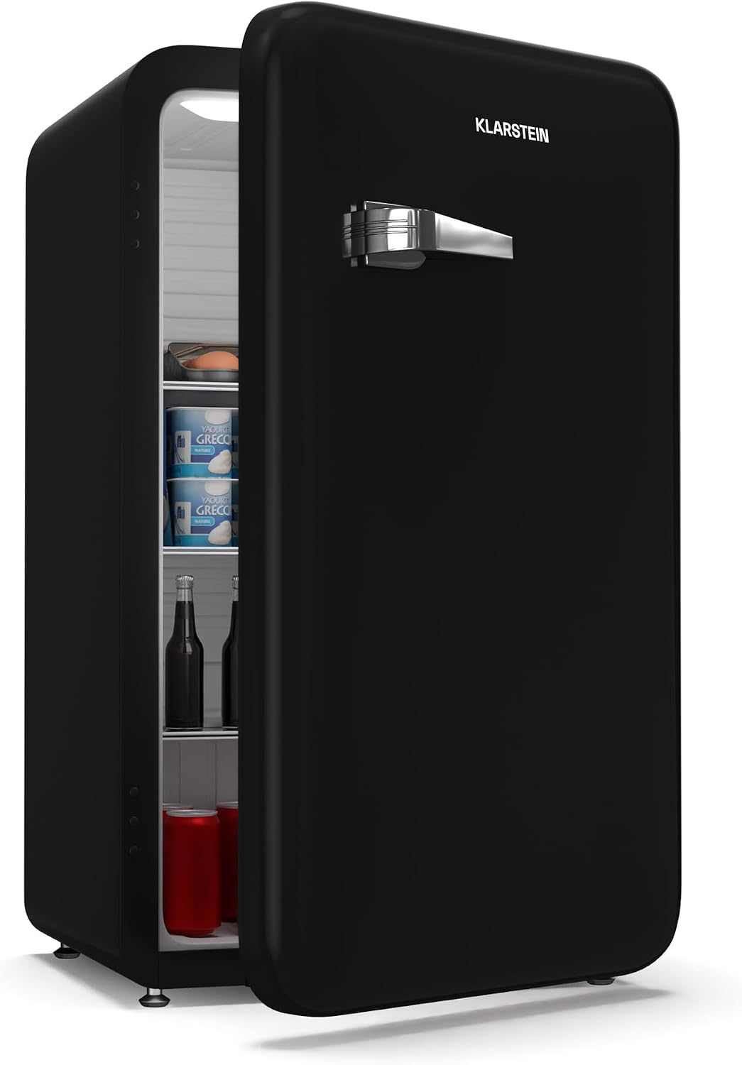 bureau KLARSTEIN | 90 L, 40 dB – Noir | Audrey Evo Mini Frigo - Design Rétro, Silencieux – Thermostat Mécanique