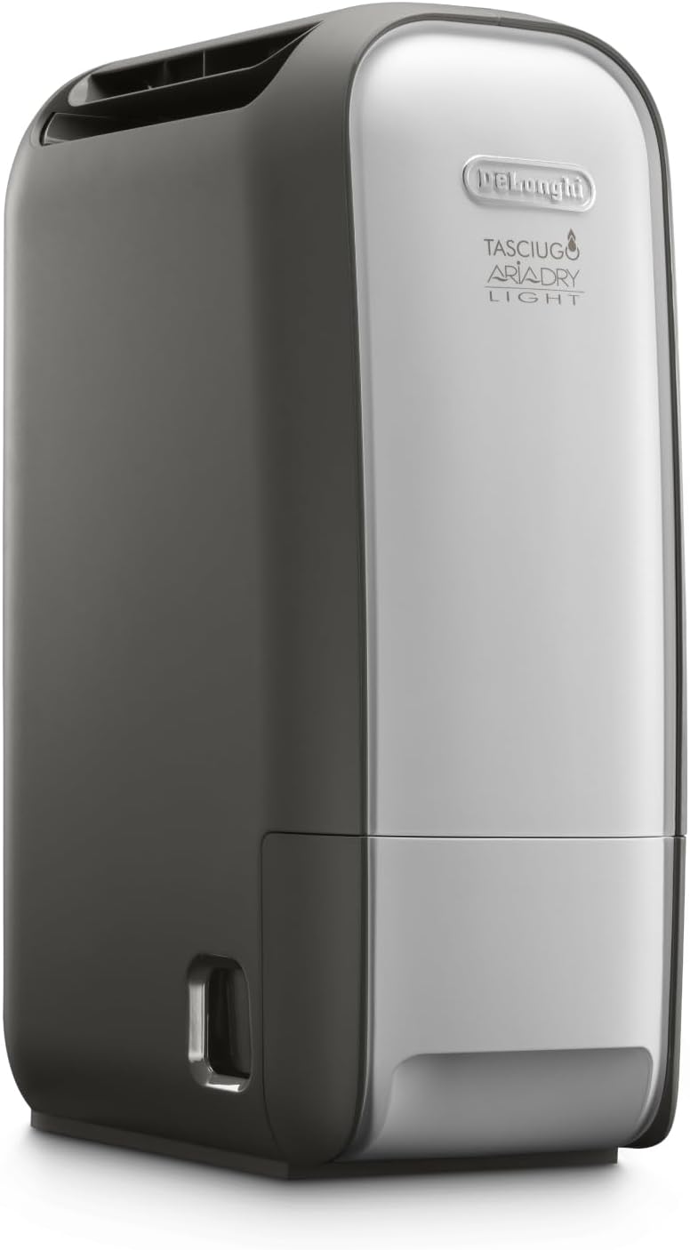 De'Longhi déshumidificateur, 7,5 L – Gris | Tasciugo AriaDry Light - Portable pour la Maison, Zéolite et Ioniseur