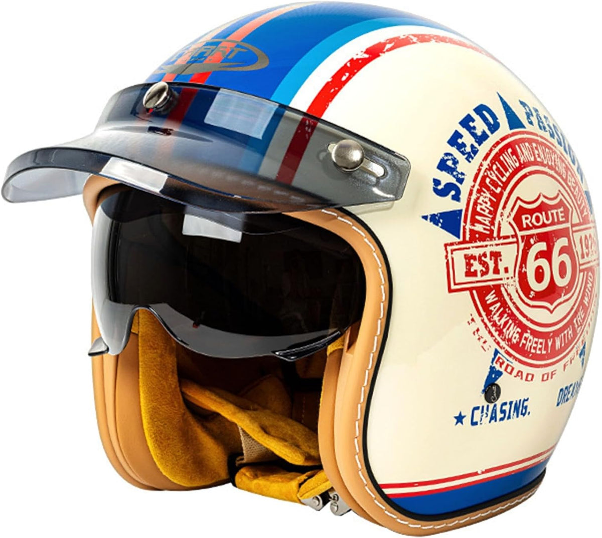 Casques jet AEZXSHOP – Bleu/Blanc/Rouge/Noir/Marron | Casques Ouvert Classique Demi-Casque Hommes