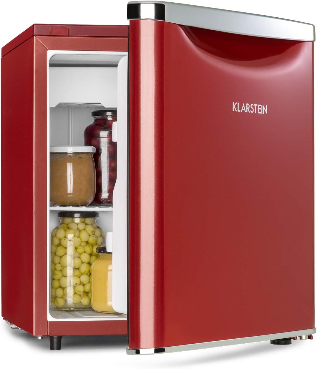 KLARSTEIN réfrigérateur, frigo – 42 dB | 45 L, 3 litres – 42 L | Rouge, Yummy avec compartiment congélateur – 1 x étagère grillagée