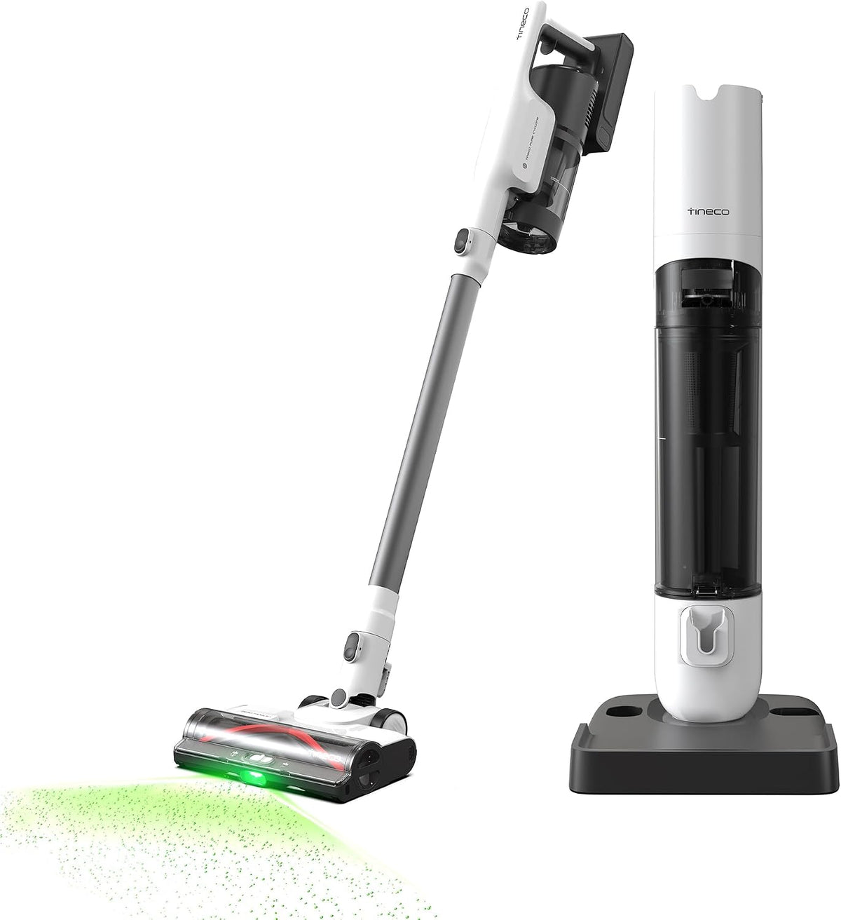 Aspirateurs balais et balais électriques Tineco | 2,5 L, 175 W – Blanc/Gris/Noir | Auto-Nettoyage Complet, Aspiration