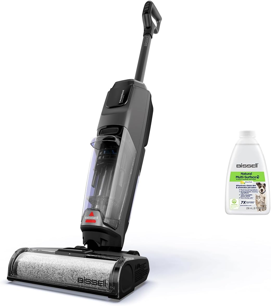 aspirateur balai sans fil Bissell – aspirateur sans fil | 240 m, Noir/Gris – CrossWave OmniForce | Aspirateur Balai Laveur sans Fil