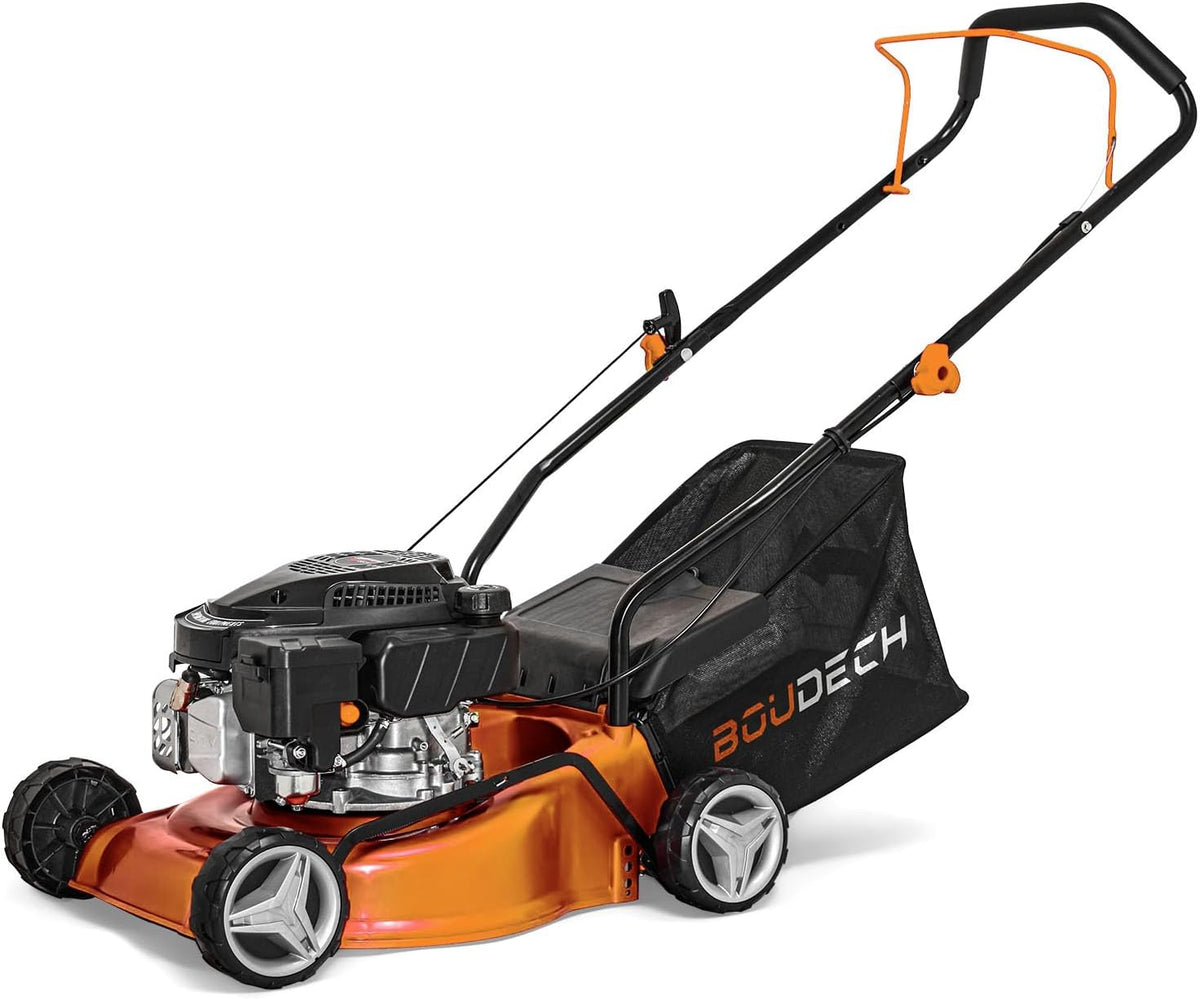 tondeuse à gazon BOUDECH | 400 mm, Orange/Noir – 9HP OHV 4 Temps